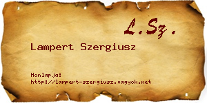 Lampert Szergiusz névjegykártya